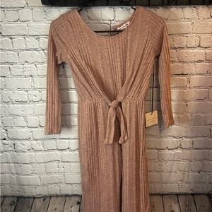 Love Squared Tan Long Sleeve Jumpsuit Girl Size 10